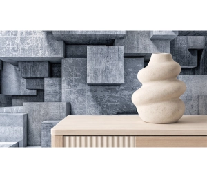 3D betónové bloky – architektonická tapeta