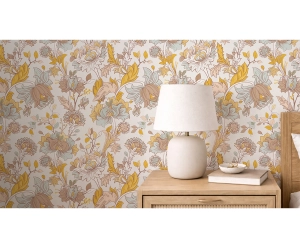 Botanický vintage vzor – dizajnová tapeta na stenu