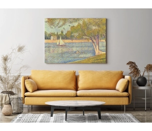 Georges Seurat - Rieka Seina v La Grande-Jatte - La Seine a la Grande-Jatte - reprodukcia