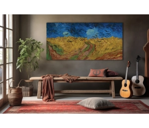 Vincent van Gogh - Pšeničné pole s vranami - Wheatfield with Crows - reprodukcia