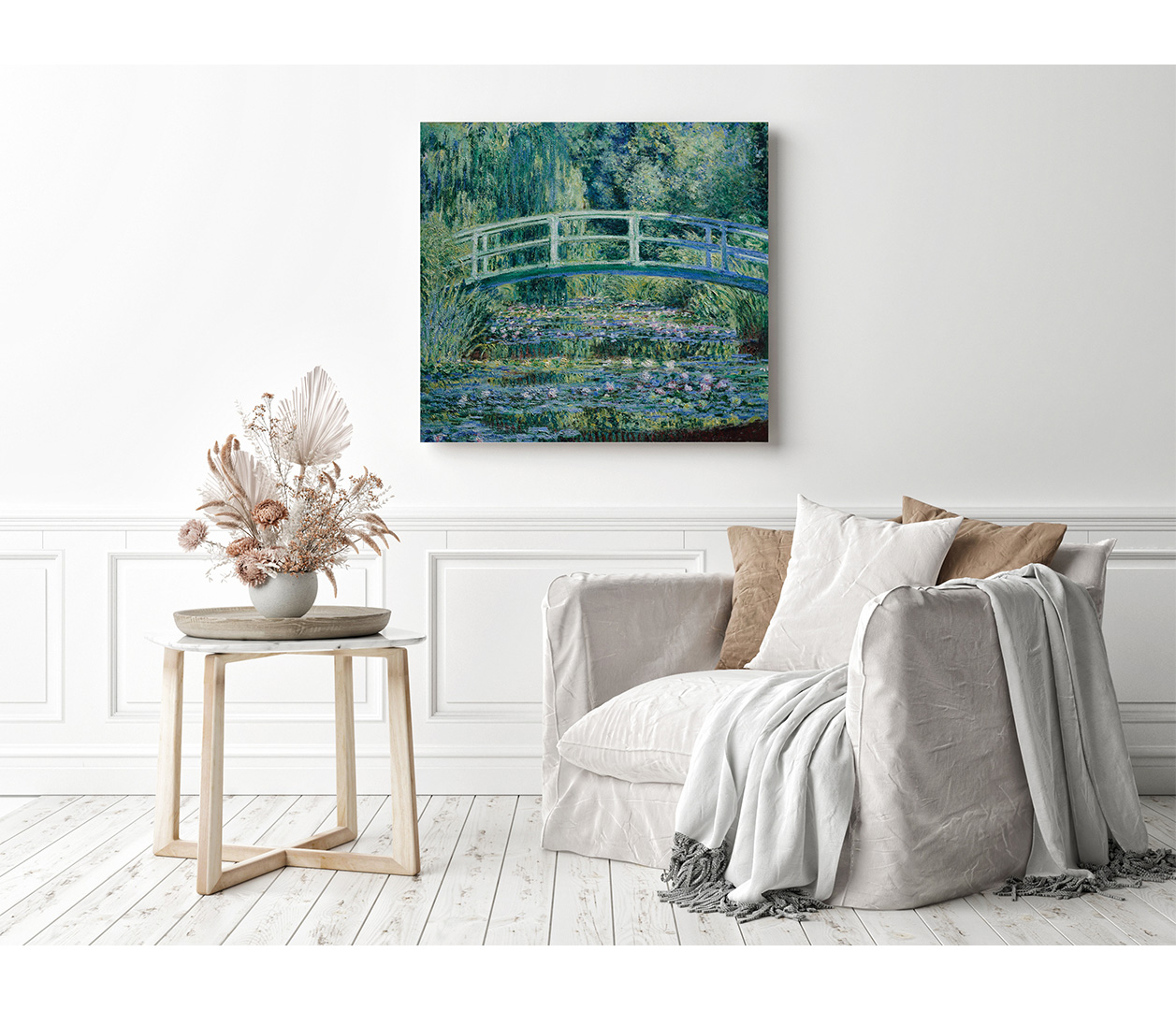 Claude Monet - Japonský most - Water Lilies and Japanese Bridge - reprodukce