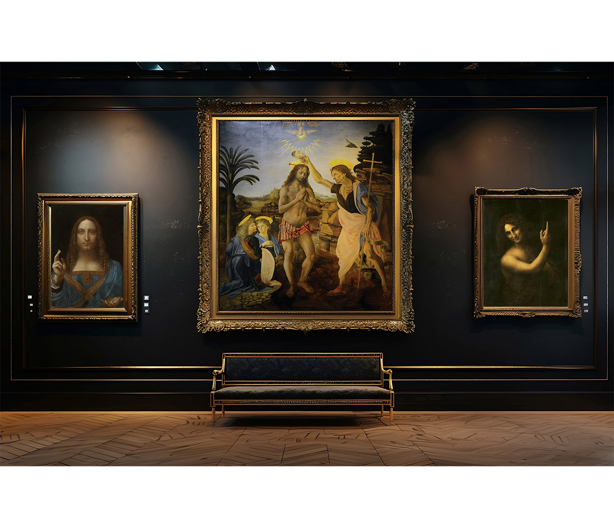 Leonardo da Vinci - Křest Krista - The Baptism of Christ - reprodukce