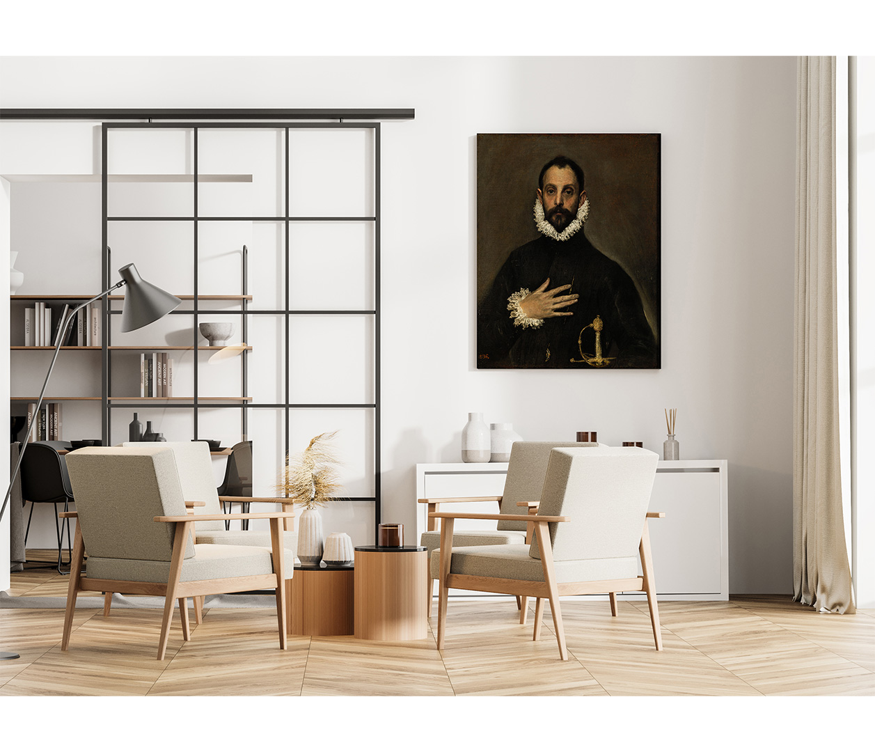 El Greco - Šlechtic s rukou na prsou - El caballero de la mano en el pecho - reprodukce