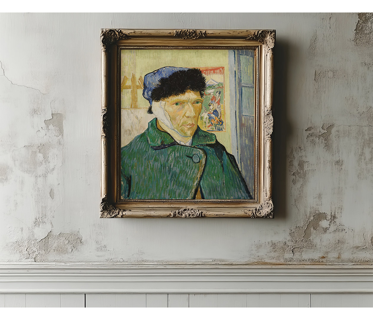 Vincent van Gogh - Autoportrét s obvázaným uchem - Self-Portrait with Bandaged Ear - reprodukce