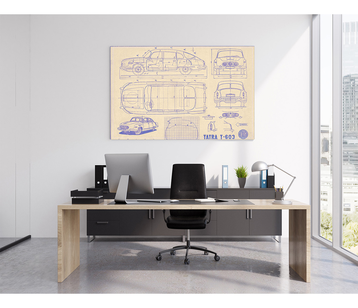 Tatra 603 - blueprint bíly